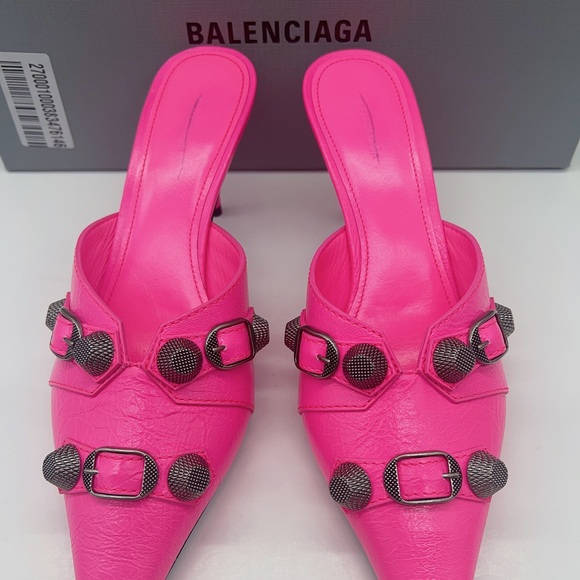 BALENCIAGA Cagole 70 Leather Point Toe Mules - Picture 6 of 13